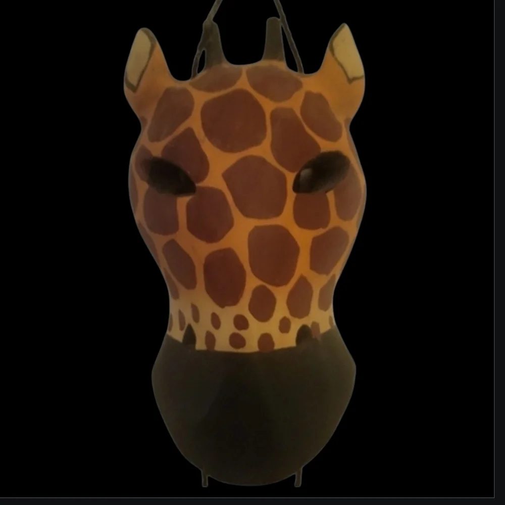 Hand-carved Wooden African Animal Masks‎ Wall Hanging Art Giraffe Zebra Elephant